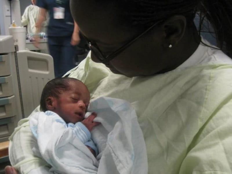 Brittany Clayborne holding her newborn son, Micah. (Photo courtesy of Brittany Clayborne)